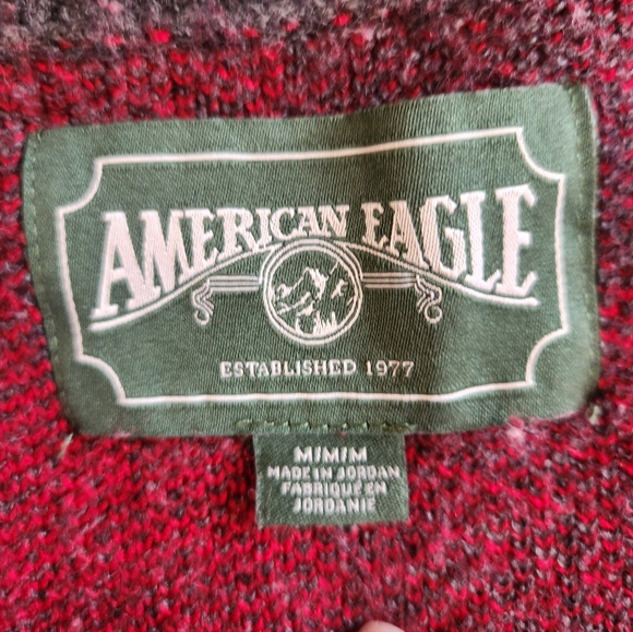 American Eagle Red and Gray Plaid Cardigan Size M - Picture 7 of 8